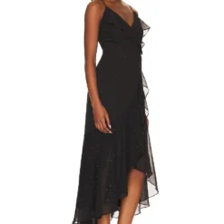 ROBE MAXI ASYMÉTRIQUE Rich Black -Pas Cher Tendricia Magasin 1STR WD220 V2