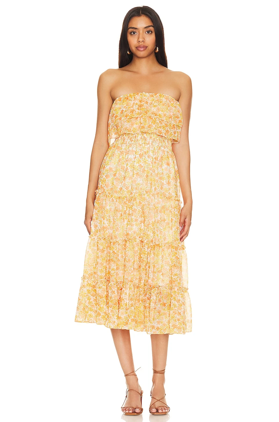 ROBE MAXI VOLANTÉE SANS MANCHES Russett 3 ROBE MAXI VOLANTÉE SANS MANCHES Russett