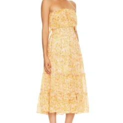 ROBE MAXI VOLANTÉE SANS MANCHES Russett 6 ROBE MAXI VOLANTÉE SANS MANCHES Russett -Pas Cher Tendricia Magasin 1STR WD235 V2