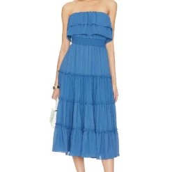 ROBE-BUSTIER MAXI VOLANTS ET FRONCES Capri Blue 12 ROBE-BUSTIER MAXI VOLANTS ET FRONCES Capri Blue -Pas Cher Tendricia Magasin 1STR WD241 V1 1