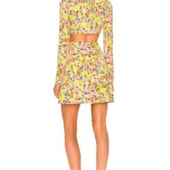 ROBE COURTE SWINTON Spring Lime Ditsy -Pas Cher Tendricia Magasin AFFM WD120 V3