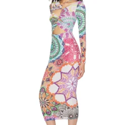 ROBE MI-LONGUE RONDA Multi Crochet -Pas Cher Tendricia Magasin AFFM WD241 V3