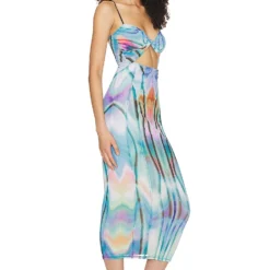 ROBE MAXI SHANE Cyber Blue Metaverse 6 ROBE MAXI SHANE Cyber Blue Metaverse -Pas Cher Tendricia Magasin AFFM WD246 V2