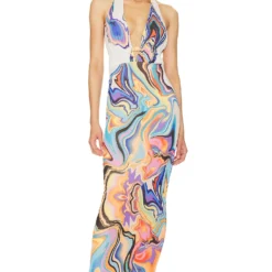 ROBE MI-LONGUE DAKOTA Spring Marble