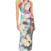 ROBE MAXI FLORELLA Abstract Butterfly -Pas Cher Tendricia Magasin AFFM WD267 V1