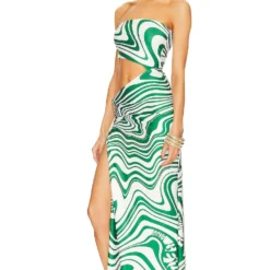 ROBE GWEN Green Swirl -Pas Cher Tendricia Magasin AGUA WD85 V3
