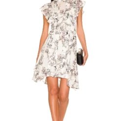 AllSaints ROBE FLEUR White -Pas Cher Tendricia Magasin ALLR WD100 V4