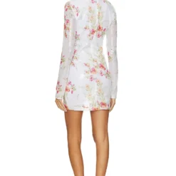 ROBE COURTE À SEQUINS AYLA White Floral -Pas Cher Tendricia Magasin AMAN WD1874 V3