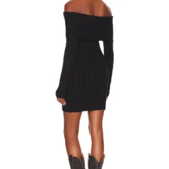 ANINE BING ROBE MI-LONGUE MARIAH Black -Pas Cher Tendricia Magasin ANIN WD60 V3