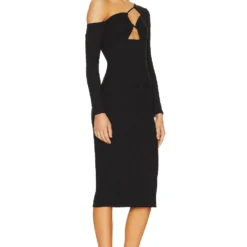 ROBE AVEC DÉCOUPE ASYMÉTRIQUE Black -Pas Cher Tendricia Magasin ASTR WD334 V2