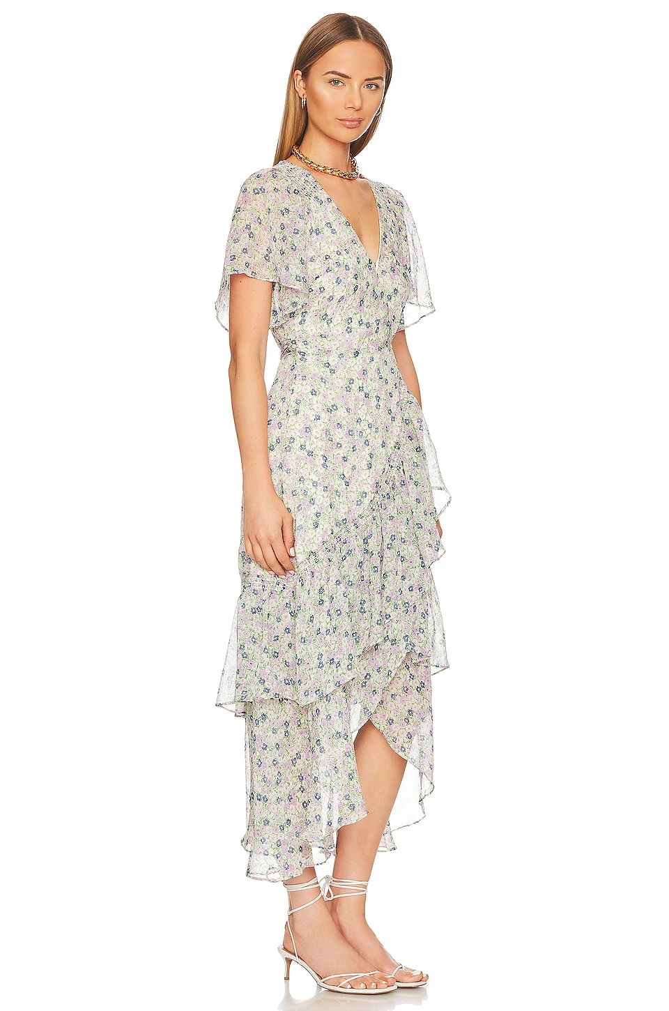 ROBE ADELLA Green & Purple Floral 4 ROBE ADELLA Green & Purple Floral – Image 2