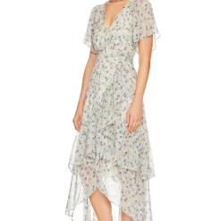 ROBE ADELLA Green & Purple Floral 8 ROBE ADELLA Green & Purple Floral -Pas Cher Tendricia Magasin ASTR WD366 V3