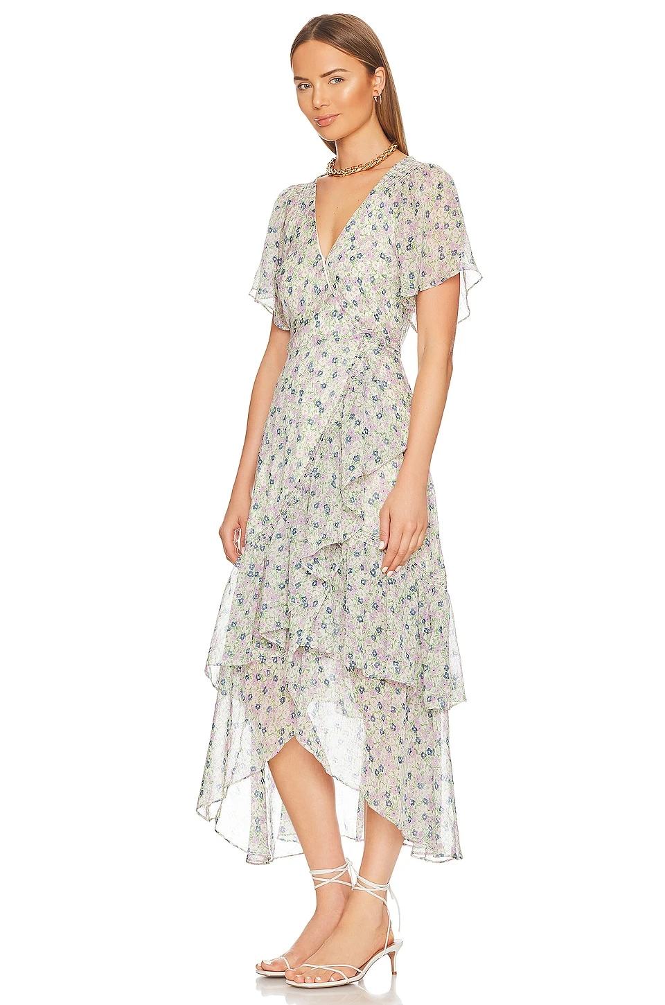 ROBE ADELLA Green & Purple Floral 5 ROBE ADELLA Green & Purple Floral – Image 3