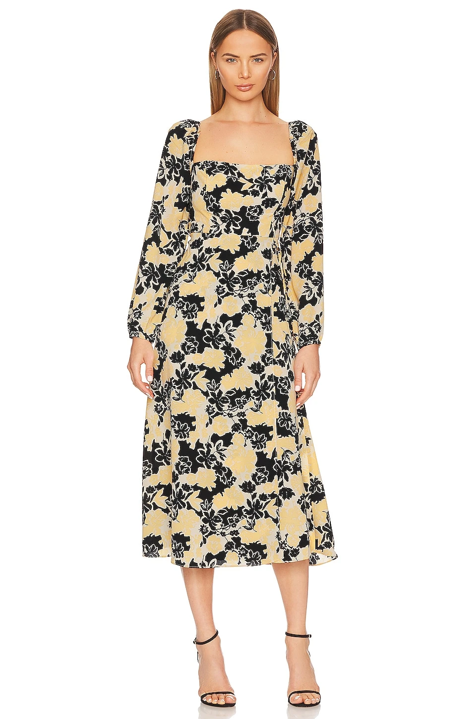 ROBE HAYDEN Black & Yellow Floral 3 ROBE HAYDEN Black & Yellow Floral