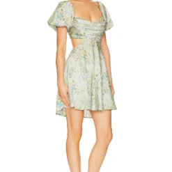 ROBE CLARITA Green & Blue Floral -Pas Cher Tendricia Magasin ASTR WD383 V2