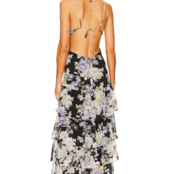 ROBE ANERIA Purple & Black Floral 9 ROBE ANERIA Purple & Black Floral -Pas Cher Tendricia Magasin ASTR WD398 V3
