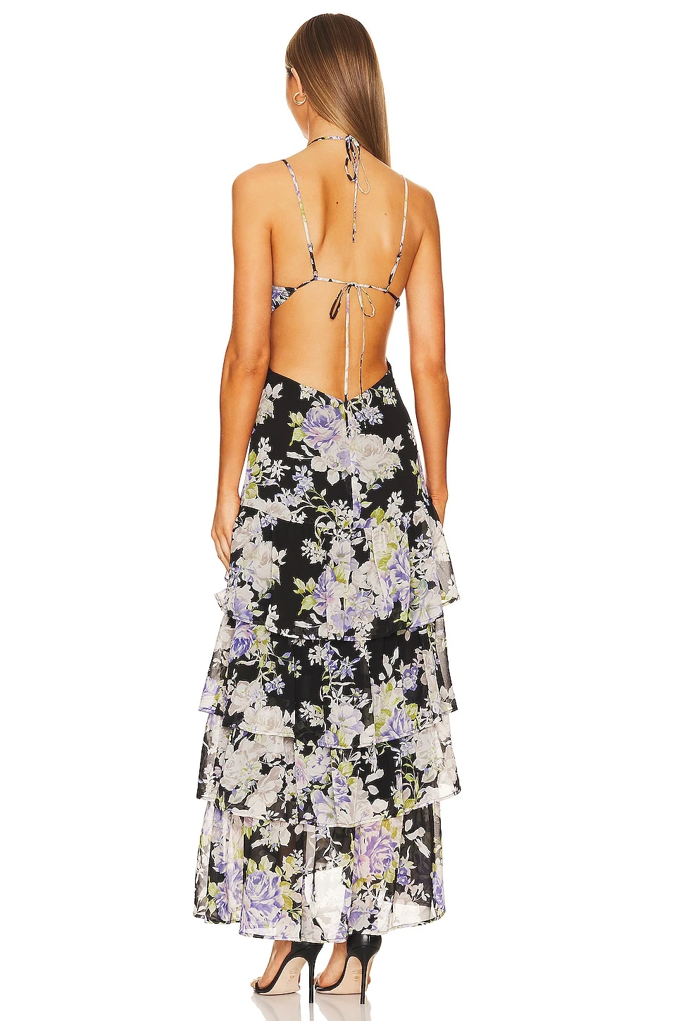 ROBE ANERIA Purple & Black Floral 5 ROBE ANERIA Purple & Black Floral – Image 3