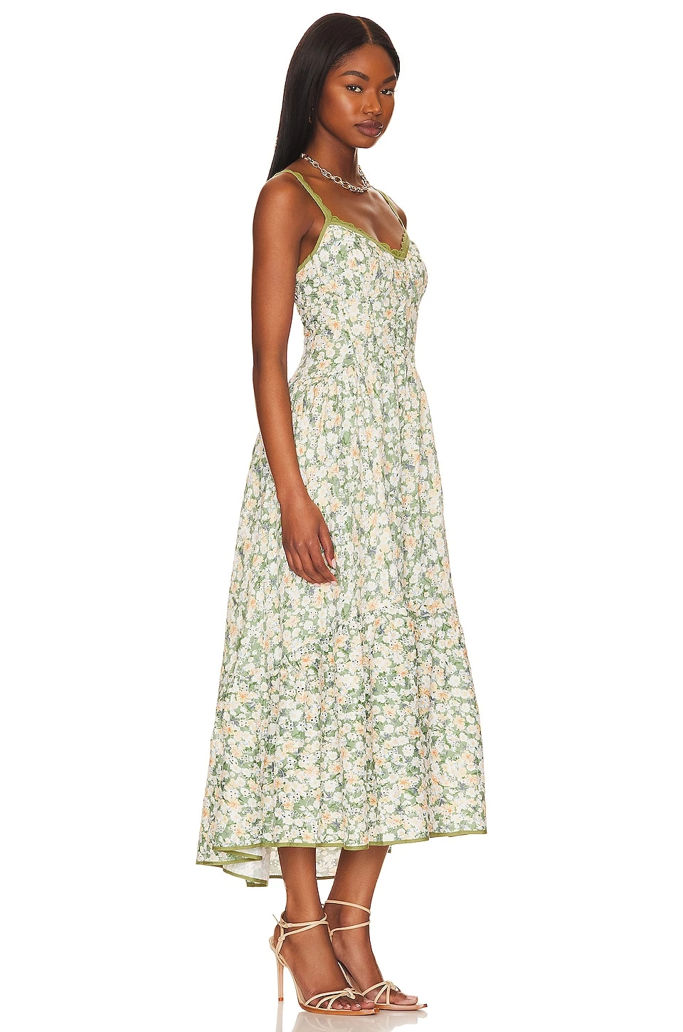 ROBE YAMILA Olive & Yellow Floral 4 ROBE YAMILA Olive & Yellow Floral – Image 2