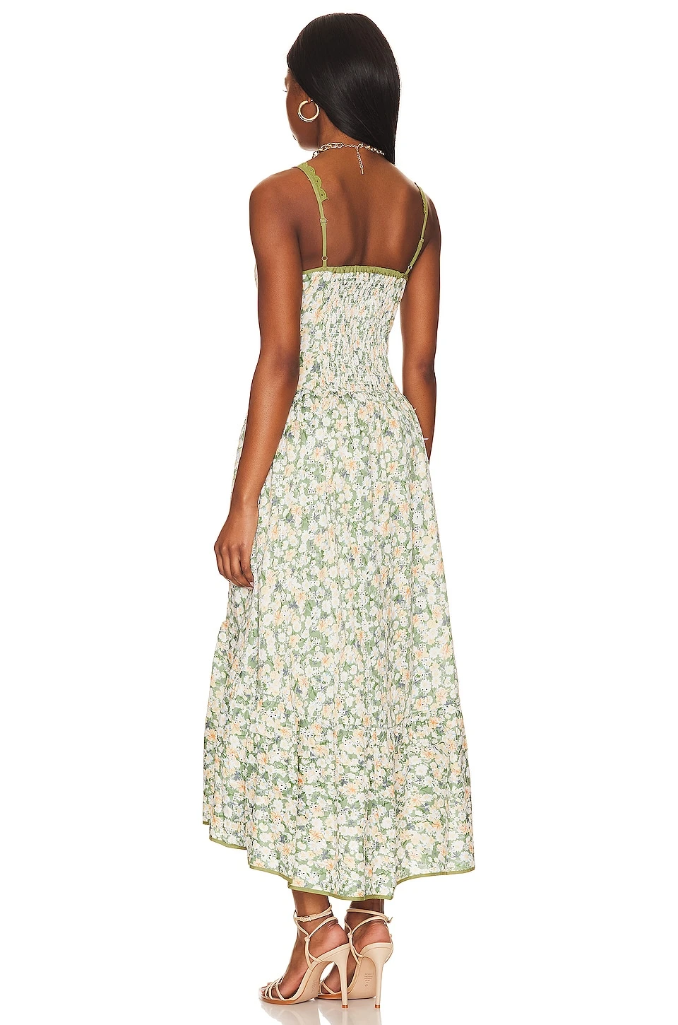 ROBE YAMILA Olive & Yellow Floral 5 ROBE YAMILA Olive & Yellow Floral – Image 3