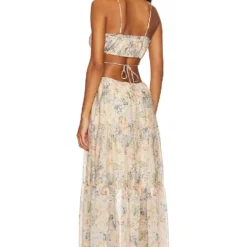ROBE ODINA Blue & Peach Floral -Pas Cher Tendricia Magasin ASTR WD405 V3