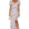 ROBE DAYANARA Green & Pink Floral -Pas Cher Tendricia Magasin ASTR WD410 V1