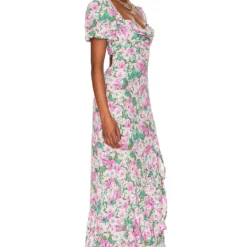 ROBE DAYANARA Green & Pink Floral -Pas Cher Tendricia Magasin ASTR WD410 V2