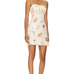 ROBE COURTE CLARAMAE Cream & Brown -Pas Cher Tendricia Magasin ASTR WD435 V2