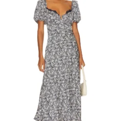 ROBE MAXI SYLVIE Navy Ditsy