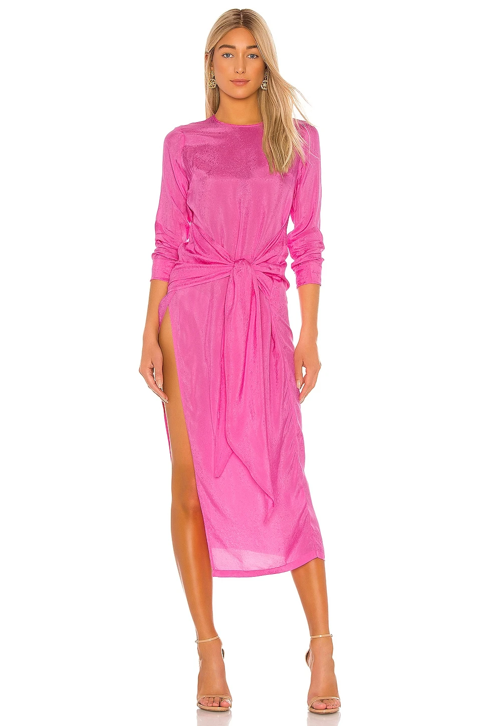 ROBE AVEC CEINTURE À NOUER PARIS Shocking Pink 3 ROBE AVEC CEINTURE À NOUER PARIS Shocking Pink