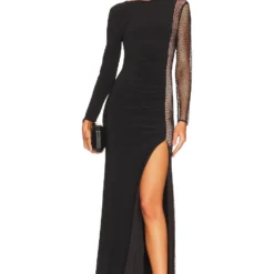 BCBGMAXAZRIA ROBE DE SOIRÉE AVEC STRASS Black