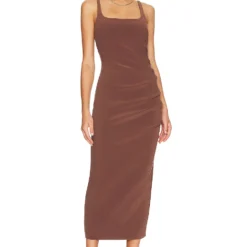 BEC + BRIDGE ROBE MI-LONGUE KARINA Chocolate