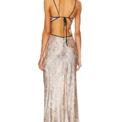 BEC + BRIDGE ROBE MAXI NINA KEYHOLE Blush Jacquard -Pas Cher Tendricia Magasin BECA WD468 V3