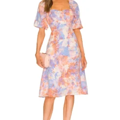 BCBGeneration ROBE OPEN BACK MIDI Abstract Tie Dye