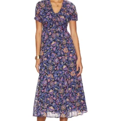 ROBE NORMA Poppy Mallow Black