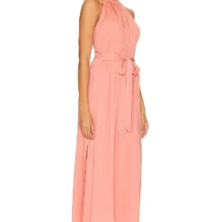 ROBE MIDI DOS-NU ET SMOCKS À LA TAILLE Blushed Coral 6 ROBE MIDI DOS-NU ET SMOCKS À LA TAILLE Blushed Coral -Pas Cher Tendricia Magasin BLD WD136 V2