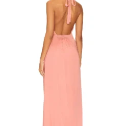 ROBE MIDI DOS-NU ET SMOCKS À LA TAILLE Blushed Coral 7 ROBE MIDI DOS-NU ET SMOCKS À LA TAILLE Blushed Coral -Pas Cher Tendricia Magasin BLD WD136 V3