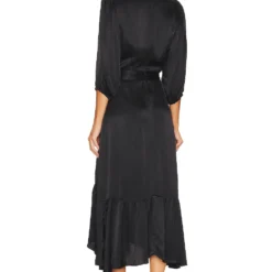 ROBE MI-LONGUE RUFFLE SURPLCE Black 7 ROBE MI-LONGUE RUFFLE SURPLCE Black -Pas Cher Tendricia Magasin BOBI WD1357 V3