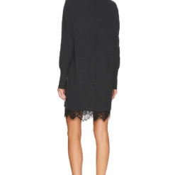 ROBE AMIRI Dark Charcoal Melange With Black Lace 7 ROBE AMIRI Dark Charcoal Melange With Black Lace -Pas Cher Tendricia Magasin BROC WD24 V3