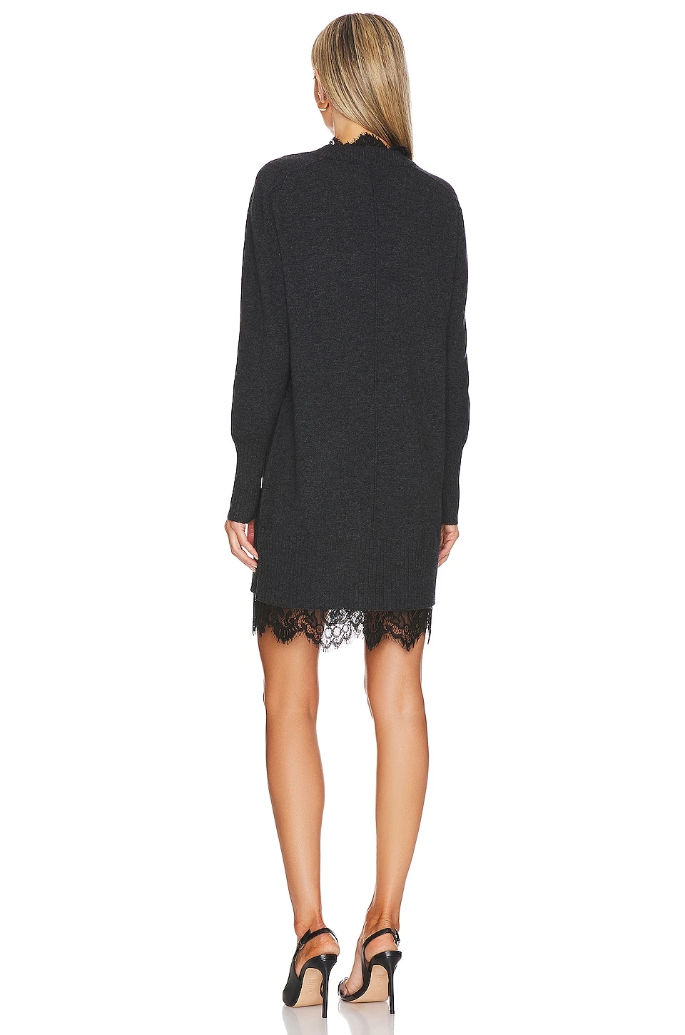 ROBE AMIRI Dark Charcoal Melange With Black Lace 5 ROBE AMIRI Dark Charcoal Melange With Black Lace – Image 3