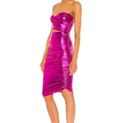 ROBE MI-LONGUE PINK MOON Fuchsia -Pas Cher Tendricia Magasin BROR WD285 V3