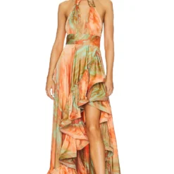 ROBE DE SOIRÉE PALMA Orange & Multicolor