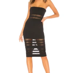 ROBE BUSTIER EN MAILLE MAGDALENA Black -Pas Cher Tendricia Magasin BTWR WD459 V1 1