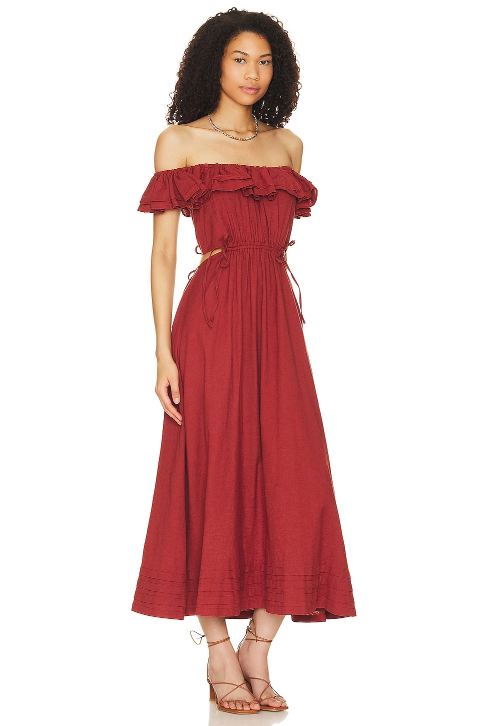 ROBE MI-LONGUE DARIA Brick 4 ROBE MI-LONGUE DARIA Brick – Image 2