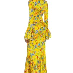 ROBE DE SOIRÉE ALLONIA Yellow Radiant Floral -Pas Cher Tendricia Magasin CLNR WD127 V3