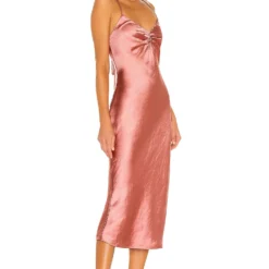 Camila Coelho ROBE MI-LONGUE ARNOLDO Rust -Pas Cher Tendricia Magasin COEL WD122 V3