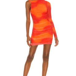 Camila Coelho ROBE COURTE SERI Orange Tie Dye -Pas Cher Tendricia Magasin COEL WD145 V1 1