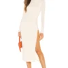 Camila Coelho ROBE MI-LONGUE BENITA Beige -Pas Cher Tendricia Magasin COEL WD164 V1