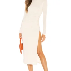 Camila Coelho ROBE MI-LONGUE BENITA Beige