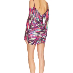 Camila Coelho ROBE VIVIAN Blue Hallucinogen -Pas Cher Tendricia Magasin COEL WD335 V3