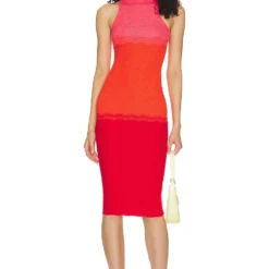 Camila Coelho ROBE CRESSIDA Red & Orange Ombre -Pas Cher Tendricia Magasin COEL WD342 V1 1
